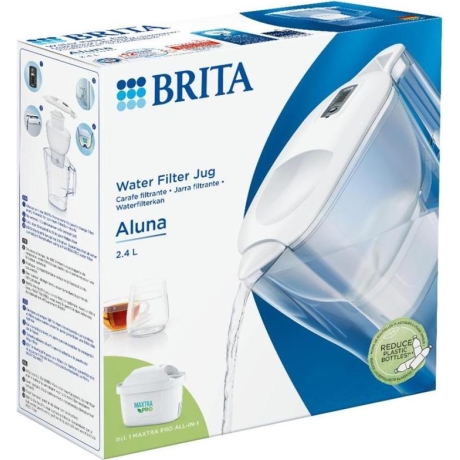BRITA JUG ALUNA 2.4L WHITE + FILTER MAXTRA PRO ALL-IN-1