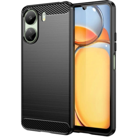 CARBON CASE FOR XIAOMI REDMI 13C FLEXIBLE SILICONE CARBON COVER BLACK