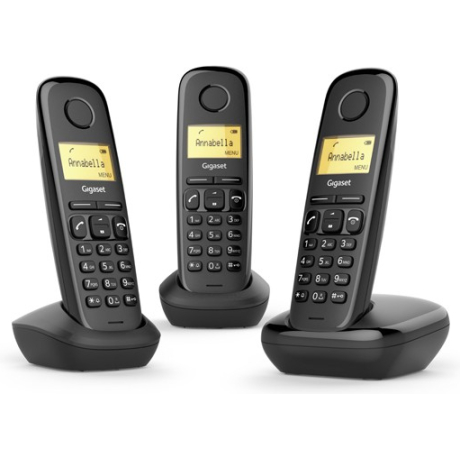 GIGASET WIRELESS PHONE A170 TRIO BLACK (L36852-H2802-D211)