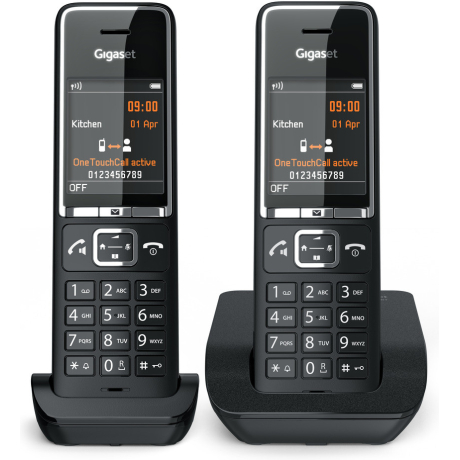 GIGASET WIRELESS PHONE COMFORT 550 DUO BLACK CHROME (L36852-H3001-D204) - immagine 5