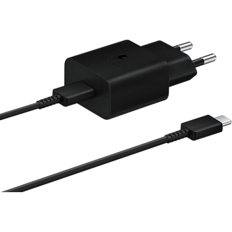 SAMSUNG POWER WALL CHARGER 15W USB-C BLACK + CABLE USB-C TO USB-C 1M BLACK EP-T1510XBEGEU - immagine 4