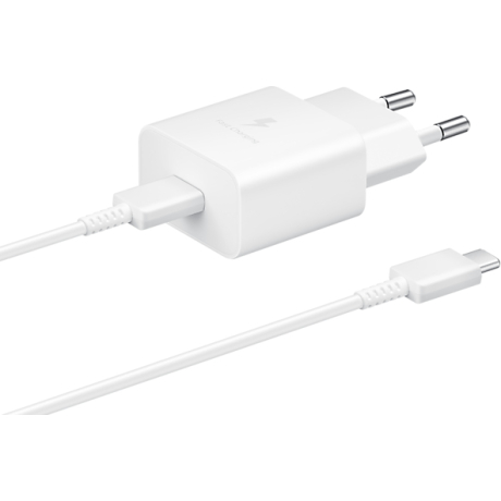 SAMSUNG POWER WALL CHARGER 15W USB-C WHITE + CABLE USB-C TO USB-C 1M WHITE EP-T1510XWEGEU - immagine 4