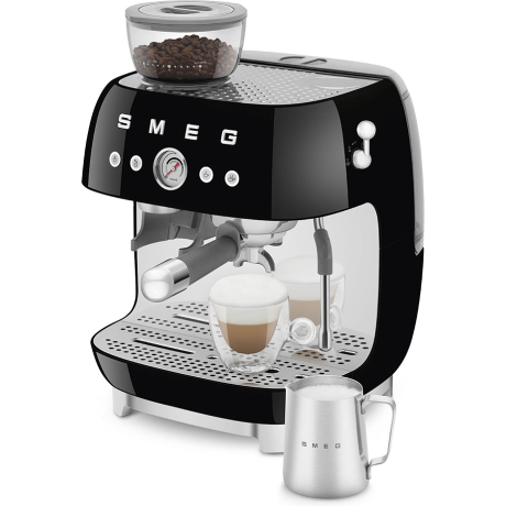 SMEG ESPRESSO MACHINE 50'STYLE WITH INTEGRATED GRINDER BLACK EGF03BLEU - immagine 2