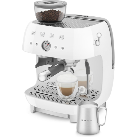 SMEG ESPRESSO MACHINE 50'STYLE WITH INTEGRATED GRINDER WHITE EGF03WHEU - immagine 2
