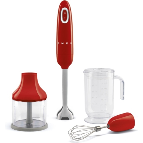 SMEG HAND BLENDER WITH ACCESORIES 50´STYLE BLUE RED HBF03RDEU