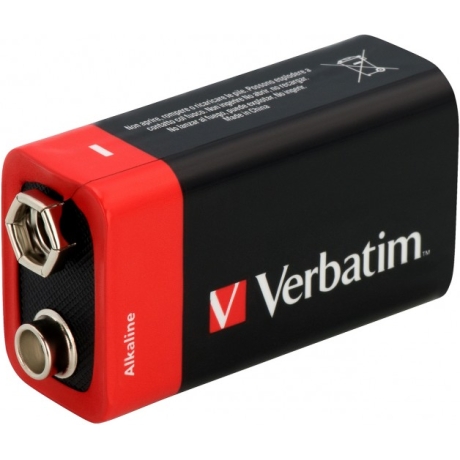VERBATIM ALKALINE BATTERIES 9V 6LR61 1 PC PACK 49924