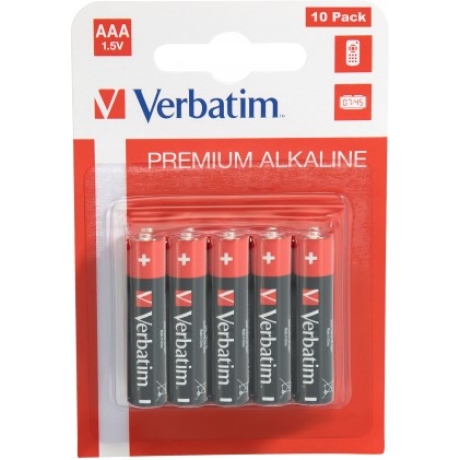VERBATIM ALKALINE BATTERIES AAA LR03 10 PCS PACK 49874