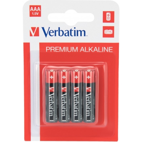 VERBATIM ALKALINE BATTERIES AAA LR03 4 PCS PACK 49920