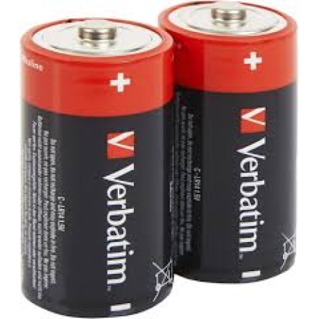 VERBATIM ALKALINE BATTERIES C LR14 2 PCS PACK 49922