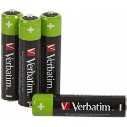 VERBATIM ALKALINE RECHARGEABLE AAA HR03 PACK 4 UNITS 49514