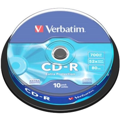 VERBATIM CD-R 700MB 52X 10 PACK SPINDLE SUPERFICIE EXTRA PROTECTION 43437