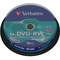 VERBATIM DVD-RW 4.7GB 4X PACK 10 UNITS 43552