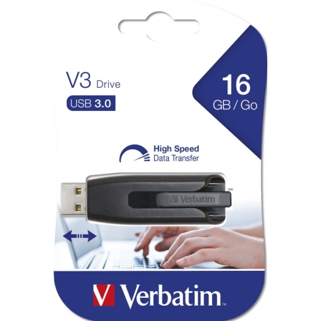 VERBATIM PENDRIVE V3 16GB RETRACTIL USB 3.2 BLACK