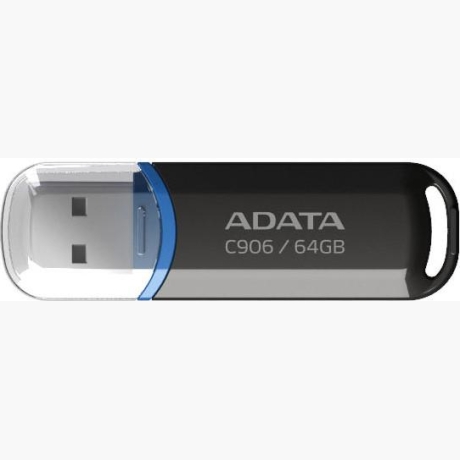 MEMORY DRIVE FLASH USB2 64GB/BLACK AC906-64G-RBK A-DATA