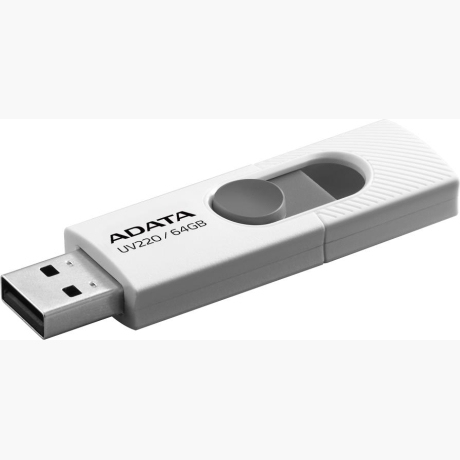 MEMORY DRIVE FLASH USB2 64GB/WHITE AUV220-64G-RWHGY ADATA