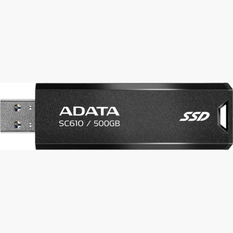External SSD|ADATA|SC610|500GB|USB 3.2|Write speed 500 MBytes/sec|Read speed 550 MBytes/sec|SC610-500G-CBK/RD