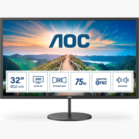 LCD Monitor|AOC|Q32V4|31.5"|Business|Panel IPS|2560x1440|16:9|75Hz|Matte|4 ms|Speakers|Tilt|Colour Black|Q32V4
