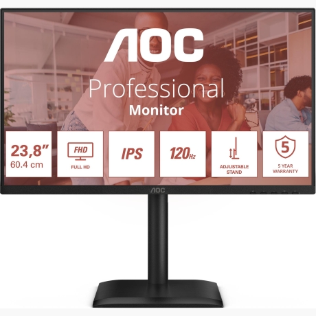 LCD Monitor|AOC| 60.5 cm (23.8")|1920 x 1080 pixels|Full HD|Native aspect ratio 16:9|LED|Flat|24E4U