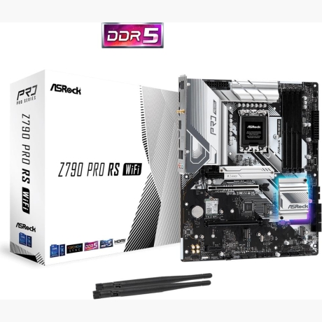 Mainboard|ASROCK|Intel Z790|LGA1700|ATX|Memory DDR5|Memory slots 4|2xPCI-Express 3.0 1x|1xPCI-Express 4.0 16x|1xPCI-Express 5.0 16x|4xM.2|1xHDMI|1xDisplayPort|4xUSB 2.0|3xUSB 3.2|1xUSB-C|1xPS/2|1xRJ45|3xAudio port|2xWiFi antenna port|Z790PRORSWIFI