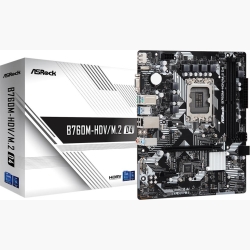 Mainboard|ASROCK|Intel B760 Express|LGA1700|Micro-ATX|Memory DDR4|Memory slots 2|2xPCI-Express 3.0 1x|1xPCI-Express 4.0 16x|2xM.2|1x15pin D-sub|1xHDMI|1xDisplayPort|2xUSB 2.0|3xUSB 3.2|1xUSB-C|1xPS/2|1xRJ45|3xAudio port|B760M-HDV/M.2D4
