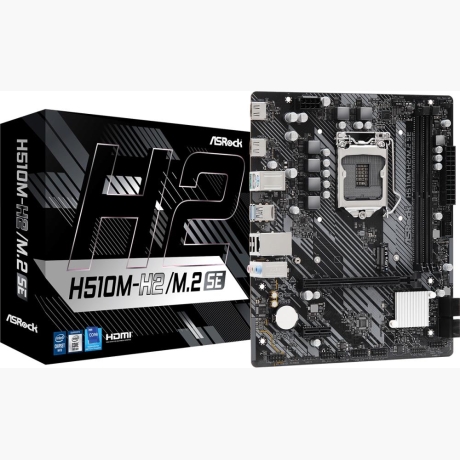 Mainboard|ASROCK|Intel H470 Express|LGA1200|Micro-ATX|Memory DDR4|Memory slots 2|1xPCI-Express 3.0 1x|1xPCI-Express 4.0 16x|1xM.2|2xHDMI|2xUSB 2.0|4xUSB 3.0|1xPS/2|1xRJ45|3xAudio port|H510M-H2/M.2SE