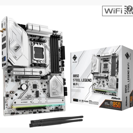 Mainboard|ASROCK|AMD B850|SAM5|ATX|Memory DDR5|Memory slots 4|1xPCI-Express 4.0 16x|1xPCI-Express 5.0 16x|1xM.2|1xHDMI|1xAudio-In|1xAudio-Out|4xUSB 2.0|5xUSB 3.2|2xUSB-C|1xOptical S/PDIF|1xRJ45|B850STEELLEGENDWIFI