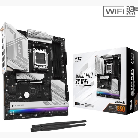 Mainboard|ASROCK|AMD B850|SAM5|ATX|Memory DDR5|Memory slots 4|1xPCI-Express 4.0 16x|1xPCI-Express 5.0 16x|1xM.2|1xHDMI|1xAudio-In|1xAudio-Out|1xMicrophone|6xUSB 2.0|4xUSB 3.2|2xUSB-C|1xRJ45|B850PRORSWIFI