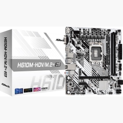 Mainboard|ASROCK|Intel H610|LGA1700|Micro-ATX|Memory DDR5|Memory slots 2|1xPCI-Express 3.0 1x|1xPCI-Express 4.0 16x|1xM.2|1x15pin D-sub|1xHDMI|1xDisplayPort|1xAudio-In|1xAudio-Out|1xMicrophone|4xUSB 2.0|1xUSB 3.2|1xUSB-C|1xPS/2|1xRJ45|H610M-HDV/M.2+D5