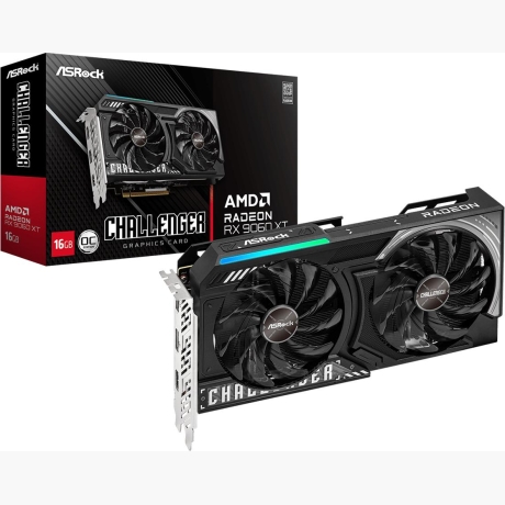 Graphics Card|ASROCK|AMD Radeon RX 9060 XT|16 GB|GDDR6|128 bit|PCIE 5.0 16x|Dual Slot Fansink|RX9060XTCL16GO