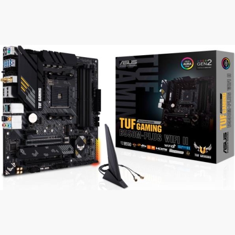 Mainboard|ASUS|AMD B550|SAM4|MicroATX|Memory DDR4|Memory slots 4|1xPCI-Express 3.0 1x|1xPCI-Express 3.0 16x|1xPCI-Express 4.0 16x|2xM.2|1xHDMI|1xDisplayPort|2xUSB 2.0|5xUSB 3.2|1xUSB type C|1xPS/2|1xOptical S/PDIF|1xRJ45|5xAudio port|TUFGAMB550MPLUSWIFIII