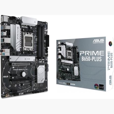Mainboard|ASUS|AMD B650|SAM5|ATX|Memory DDR5|Memory slots 4|2xPCI-Express 4.0 1x|2xPCI-Express 4.0 16x|2xM.2|1xHDMI|1xDisplayPort|2xUSB 2.0|5xUSB 3.2|1xUSB-C|1xOptical S/PDIF|1xRJ45|5xAudio port|PRIMEB650-PLUS