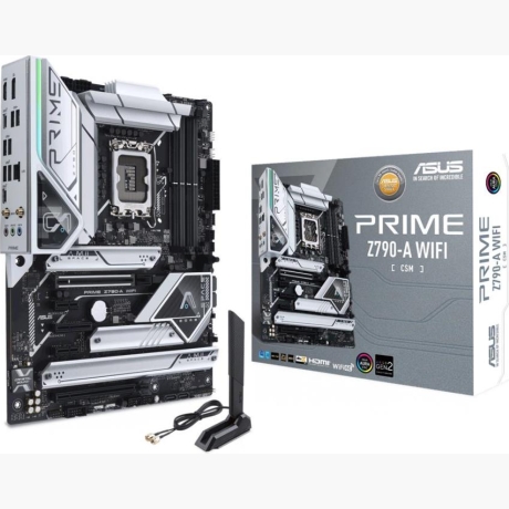 Mainboard|ASUS|Intel Z790|LGA1700|ATX|Memory DDR5|Memory slots 4|2xPCI-Express 3.0 1x|1xPCI-Express 4.0 4x	|1xPCI-Express 4.0 16x|1xPCI-Express 5.0 16x|4xM.2|1xHDMI|1xDisplayPort|6xUSB 3.2|2xUSB-C|1xRJ45|3xAudio port|PRIMEZ790-AWIFI