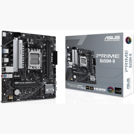 Mainboard|ASUS|AMD B650|SAM5|Micro-ATX|Memory DDR5|Memory slots 2|1xPCI-Express 4.0 1x|2xPCI-Express 4.0 16x|2xM.2|1xHDMI|4xUSB 2.0|2xUSB 3.2|1xRJ45|3xAudio port|PRIMEB650M-R