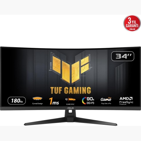 LCD Monitor|ASUS|TUF Gaming VG34VQ3B|34"|Gaming/Curved|Panel VA|3440x1440|16:9|180Hz|1 ms|Speakers|90LM0AA0-B01170