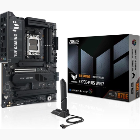 Mainboard|ASUS|AMD X870E|SAM5|ATX|Memory DDR5|Memory slots 4|1xPCI-Express 3.0 1x|1xPCI-Express 4.0 16x|1xPCI-Express 5.0 16x|4xM.2|1xHDMI|4xUSB 2.0|7xUSB 3.2|2xUSB-C|1xRJ45|3xAudio port|TUFGAMX870E-PLUSWIFI7