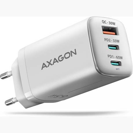 MOBILE CHARGER WALL USB 65W/GAN 3PORT ACU-DPQ65W AXAGON