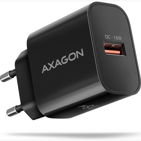 MOBILE CHARGER WALL USB 18W/1PORT BLACK ACU-QC18 AXAGON