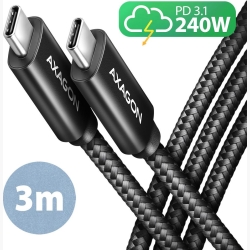 CABLE USB-C TO USB-C 3M 240W/BRAID BLK BUCM2-CM30AB AXAGON