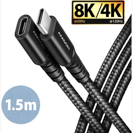 CABLE USB-C EXTENSION 1.5M/BLACK BUCM32-CF15AB AXAGON