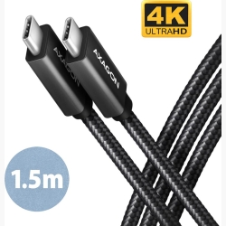 CABLE USB-C TO USB-C 1.5M 100W/BLACK BUCM32-CM15AB AXAGON