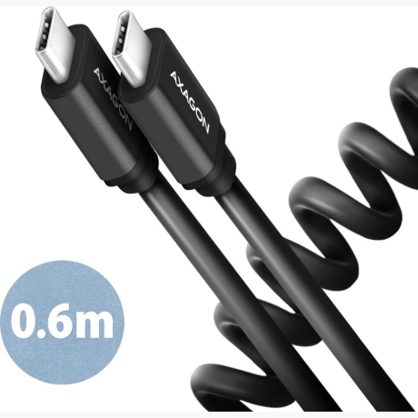 CABLE USB-C TO USB-C 0.6M 60W/TWISTER BLK BUCM-CM10TB AXAGON