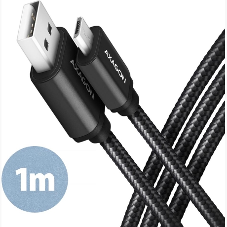 CABLE USB2.0 TO MICRO-USB 1M/HQ BLK BUMM-AM10AB AXAGON
