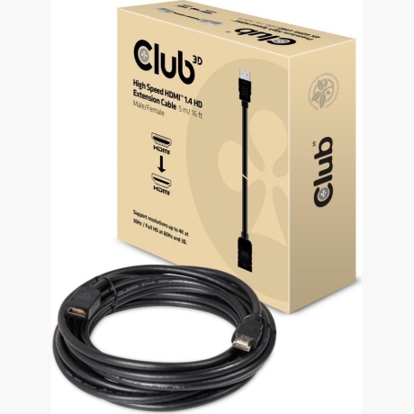 CABLE HDMI TO HDMI 5M/M/F CAC-1320 CLUB3D