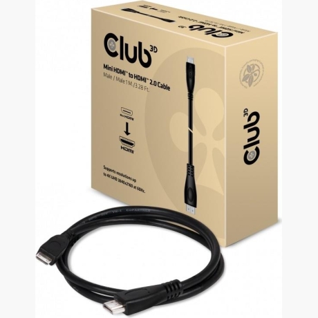 CABLE MINI HDMI TO HDMI 1M/M/M CAC-1350 CLUB3D