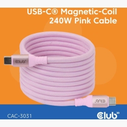 CABLE USB-C TO USB-C 2M/MAGNETIC PINK CAC-3031 CLUB3D
