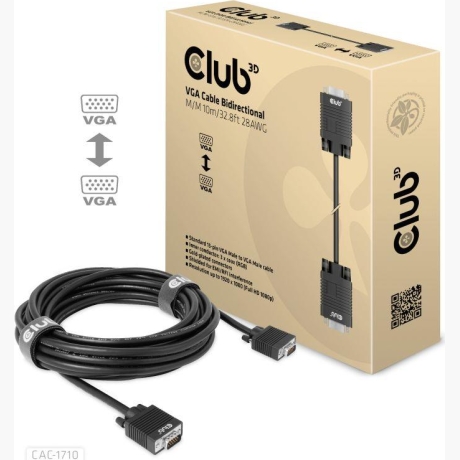 CABLE VGA TO VGA 10M/M/M CAC-1710 CLUB3D