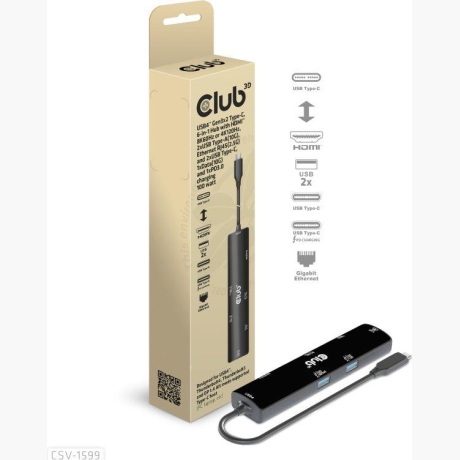 I/O HUB 6IN1 USB-C HDMI/100W CSV-1599 CLUB3D