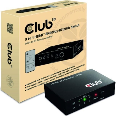 VIDEO SWITCH HDMI 3PORT/CSV-1381 CLUB3D