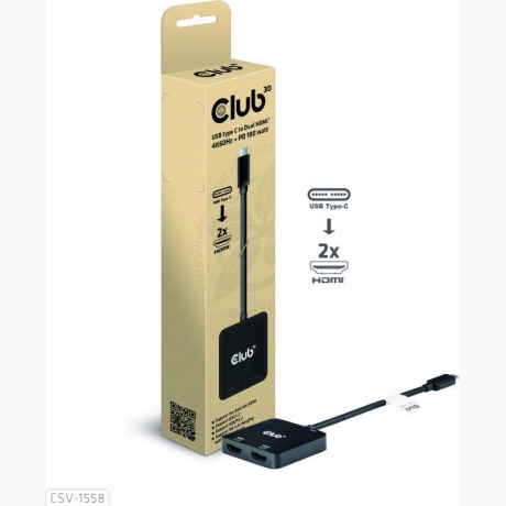 I/O HUB USB-C TO HDMI 2PORT/MST CSV-1558 CLUB3D