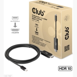 CABLE MINIDP TO HDMI 1.8M/M/M CAC-1187 CLUB3D